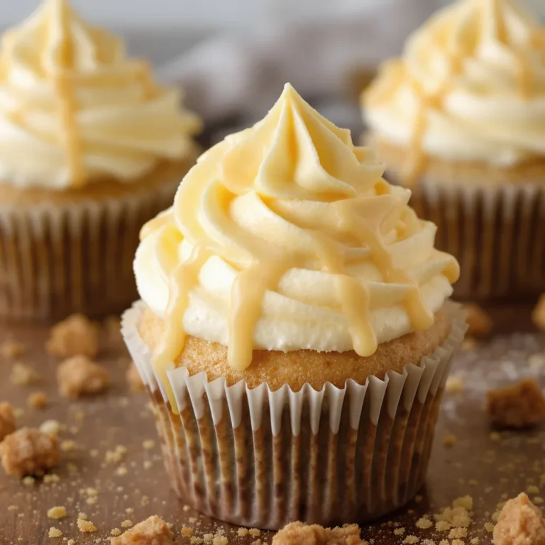 Cupcakes à la ganache vanille avec nappage gourmand et crumble